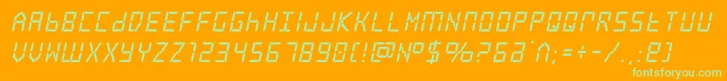 frozencrystalital Font – Green Fonts on Orange Background
