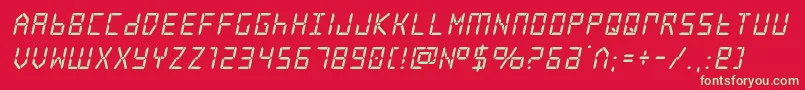 frozencrystalital Font – Green Fonts on Red Background