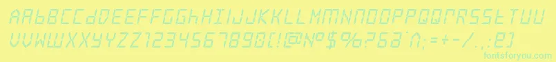 frozencrystalital Font – Green Fonts on Yellow Background