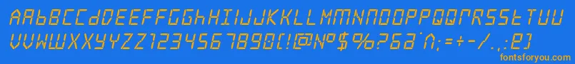 frozencrystalital Font – Orange Fonts on Blue Background