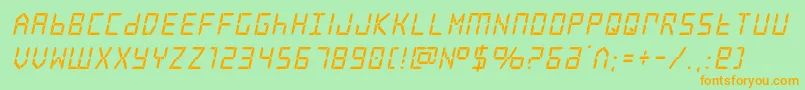 frozencrystalital Font – Orange Fonts on Green Background