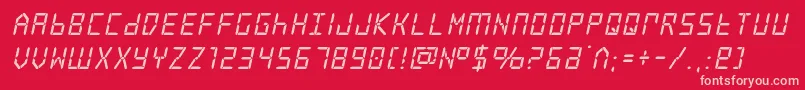 frozencrystalital Font – Pink Fonts on Red Background