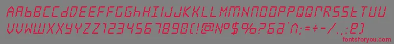 frozencrystalital-Schriftart – Rote Schriften auf grauem Hintergrund