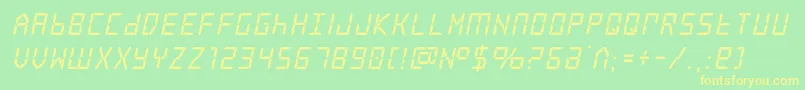 frozencrystalital Font – Yellow Fonts on Green Background