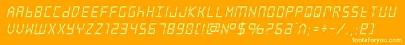frozencrystalital Font – Yellow Fonts on Orange Background