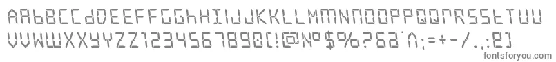 frozencrystalleft-fontti – harmaat kirjasimet valkoisella taustalla