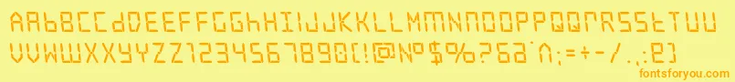 frozencrystalleft Font – Orange Fonts on Yellow Background