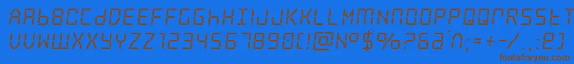 フォントfrozencrystallight – 茶色の文字が青い背景にあります。