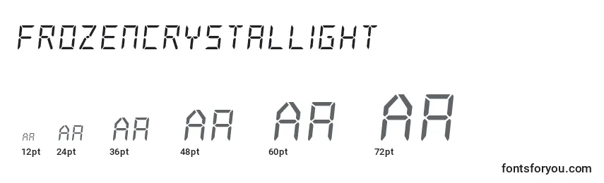 Размеры шрифта Frozencrystallight