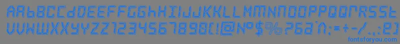 フォントfrozencrystalpunch – 灰色の背景に青い文字