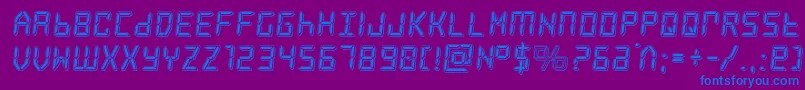 frozencrystalpunch-Schriftart – Blaue Schriften auf violettem Hintergrund