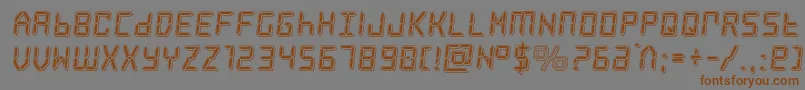 Więcej informacji o czcionce frozencrystalpunch Czcionka frozencrystalpunch – brązowe czcionki na szarym tle