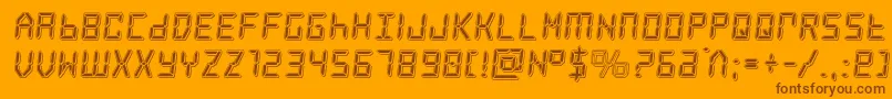 フォントfrozencrystalpunch – オレンジの背景に茶色のフォント