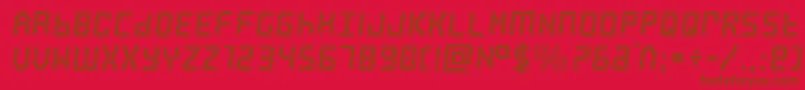 frozencrystalpunch-fontti – ruskeat fontit punaisella taustalla