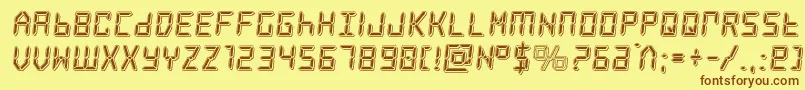 Fonte frozencrystalpunch – fontes marrons em um fundo amarelo