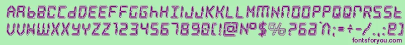 frozencrystalpunch-fontti – violetit fontit vihreällä taustalla
