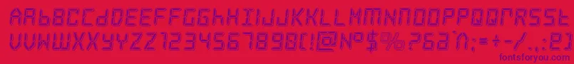 frozencrystalpunch-Schriftart – Violette Schriften auf rotem Hintergrund