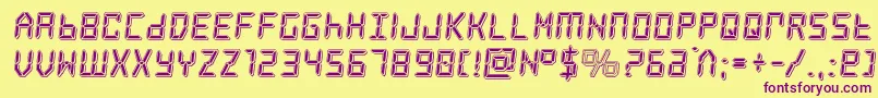 frozencrystalpunch Font – Purple Fonts on Yellow Background