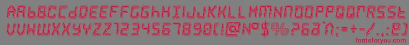 frozencrystalpunch-Schriftart – Rote Schriften auf grauem Hintergrund