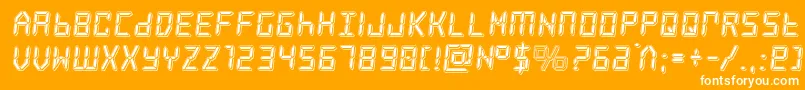 Fonte frozencrystalpunch – fontes brancas em um fundo laranja