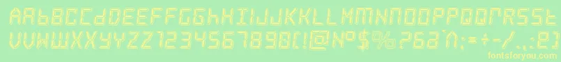 Шрифт frozencrystalpunch – жёлтые шрифты на зелёном фоне