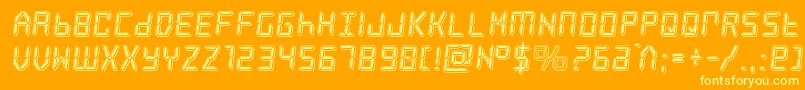 Fonte frozencrystalpunch – fontes amarelas em um fundo laranja