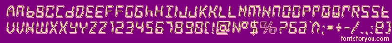 Fonte frozencrystalpunch – fontes amarelas em um fundo roxo