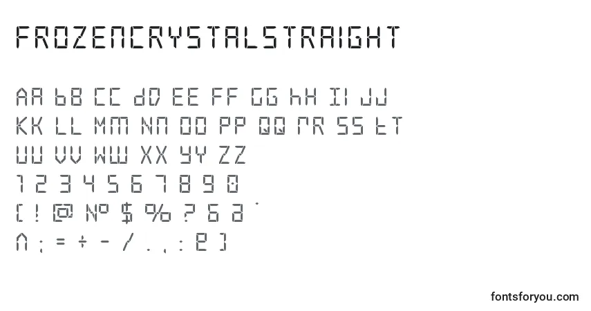 Schriftart Frozencrystalstraight (127338) – Alphabet, Zahlen, spezielle Symbole