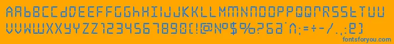 frozencrystalstraight Font – Blue Fonts on Orange Background
