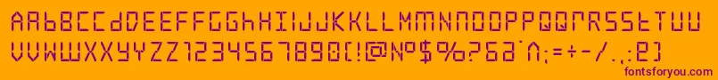 frozencrystalstraight-Schriftart – Violette Schriften auf orangefarbenem Hintergrund