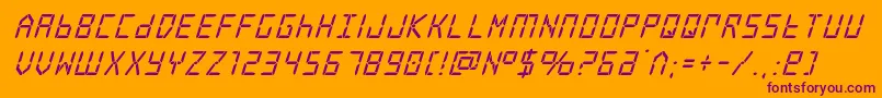 frozencrystalsuperital-Schriftart – Violette Schriften auf orangefarbenem Hintergrund