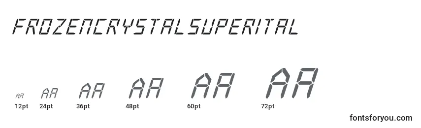 Размеры шрифта Frozencrystalsuperital (127339)