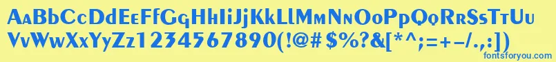 PengvinBoldRegular Font – Blue Fonts on Yellow Background