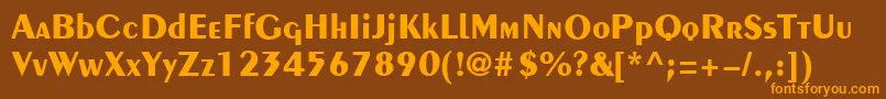 PengvinBoldRegular Font – Orange Fonts on Brown Background