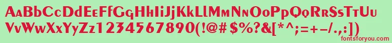 PengvinBoldRegular Font – Red Fonts on Green Background