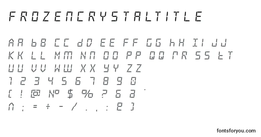 A fonte Frozencrystaltitle (127340) – alfabeto, números, caracteres especiais