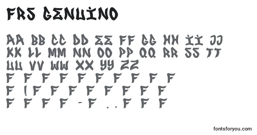 Schriftart FRS GENUINO – Alphabet, Zahlen, spezielle Symbole