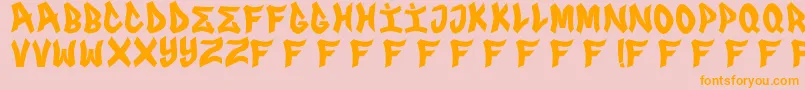 FRS GENUINO Font – Orange Fonts on Pink Background