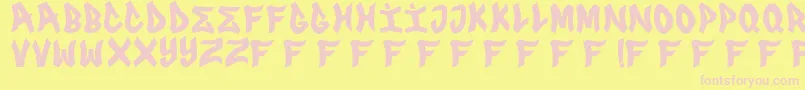 Шрифт FRS GENUINO – розовые шрифты на жёлтом фоне