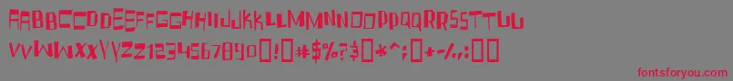 フォントFRUIDC   – 赤い文字の灰色の背景