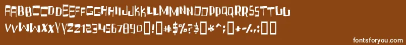 Шрифт FRUIDC   – белые шрифты на коричневом фоне