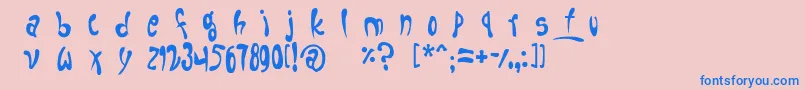 フォントfruitopia – ピンクの背景に青い文字