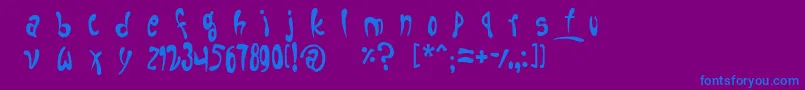 fruitopia-Schriftart – Blaue Schriften auf violettem Hintergrund