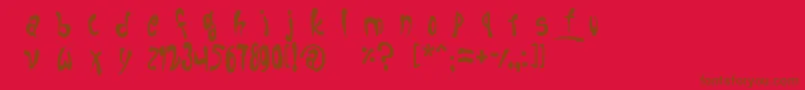fruitopia-fontti – ruskeat fontit punaisella taustalla