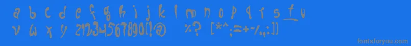 フォントfruitopia – 青い背景に灰色の文字