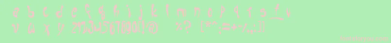 fruitopia-fontti – vaaleanpunaiset fontit vihreällä taustalla