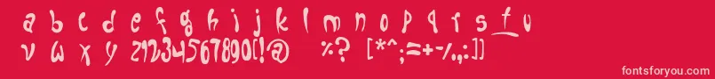 fruitopia-Schriftart – Rosa Schriften auf rotem Hintergrund