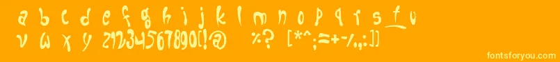 fruitopia Font – Yellow Fonts on Orange Background