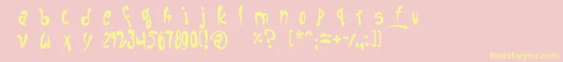 fruitopia-Schriftart – Gelbe Schriften auf rosa Hintergrund