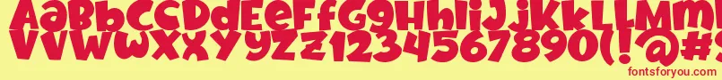 Fruitz Demo Font – Red Fonts on Yellow Background